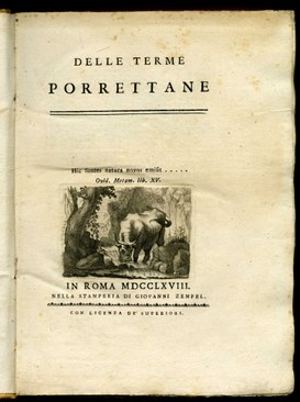 Front page of "Delle terme porrettane" - Ferdinando Bassi