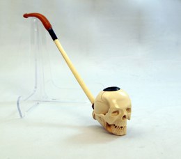 Bone pipe with a skull chamber, used by medicine students, Paris, 1880