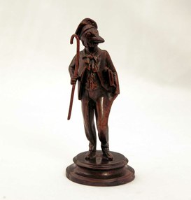 J.J. Grandville, "Béjaune", Paris, beginning of the 19th century. The statue represents a French freshman, called "yellow peak" that means chick, with his student costume.