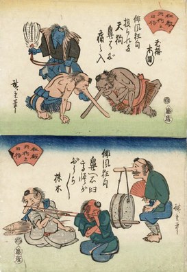 Utagawa Hiroshige: Stories of tengu (fantastic creatures), 1830-1844