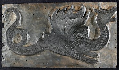 Xylographic tablet representing the "Draco aethiopicus", Ulisse Aldrovandi's collection, end of 16th - beginning of 17th century