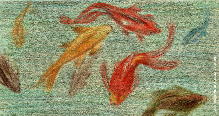 Disegno di pesci in uno stagno