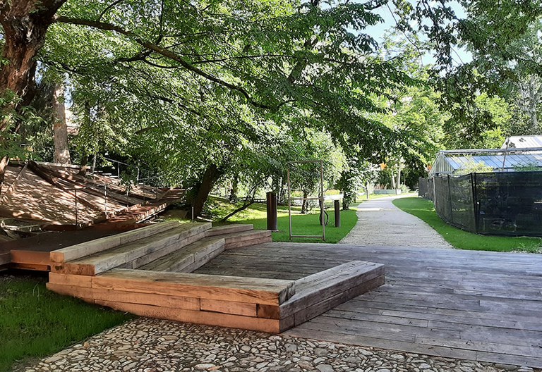 Veduta di una parte dell'Orto Botanico oggetto di riqualificazione
