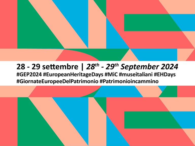 Grafica astratta Giornate Europee del Patrimonio 2024 Grafica astratta Giornate Europee del Patrimonio 2024