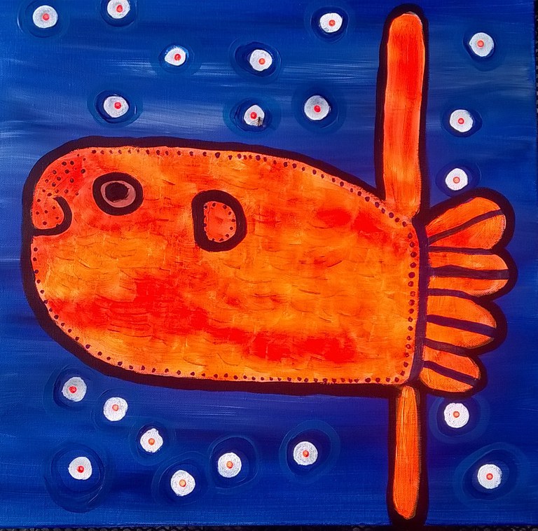 Pesce luna, dipinto di Leonardo Ottoni