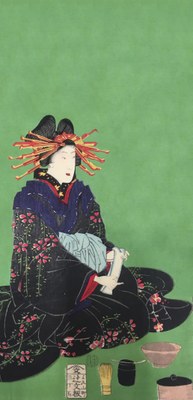 Autore Utagawa Yoshiiku - Cerimonia del tè