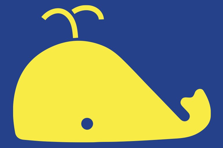 disegno balena gialla